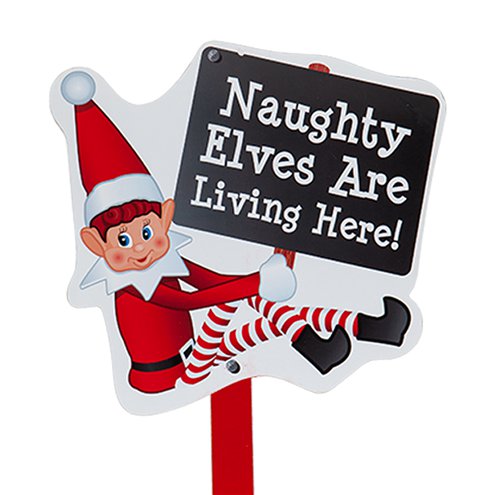 Naughty Elf Garden Sign — alternative