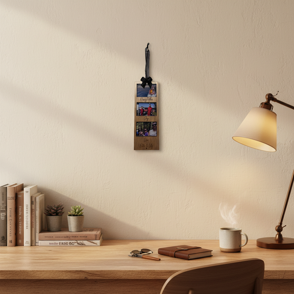 Laser printed wooden photo frame 