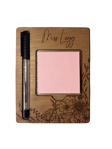 Personalised Wooden Sticky Note Holder
