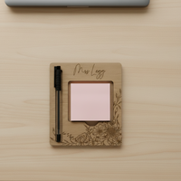 Personalised Wooden Sticky Note Holder & Pen Set