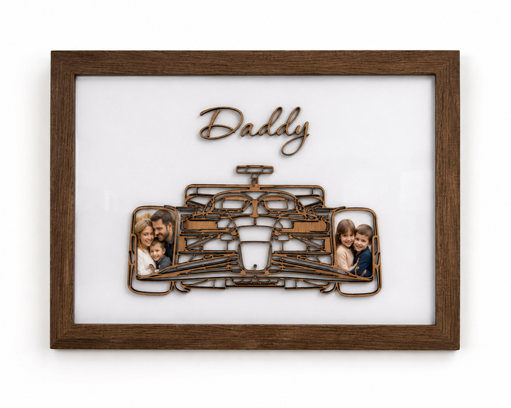 Personalised Formula 1 Car Gift for Dad – Custom A4 Frame